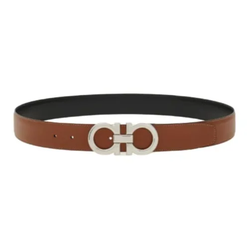 FERRAGAMO Кожаные ремни Мужской Коричневый Ширина 3,2CM