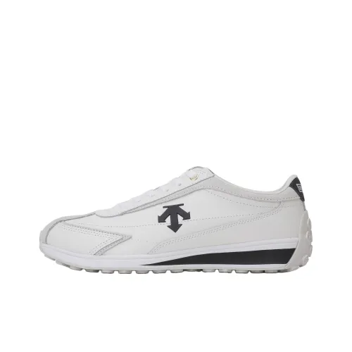 DESCENTE Cron Racer Slip-resistant Abrasion-resistant Low Top Casual Unisex White Black DESCENTE Cron Racer Противоскользящий Устойчивый к истиранию Низкий Топ Повседневный Унисекс Белый Черный
