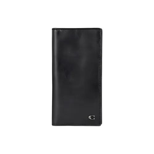 COACH Breast Pocket Кожаный Клатч Кошелек Мужской Черный