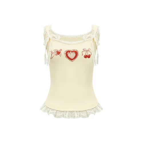 NTOT Топ на бретелях Женский Светло-желтый