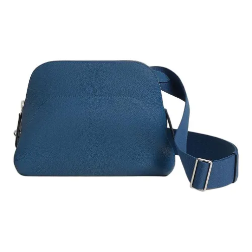 HERMES Bolide Коровья кожа Togo Сумка через плечо Унисекс Tie Dye Синий