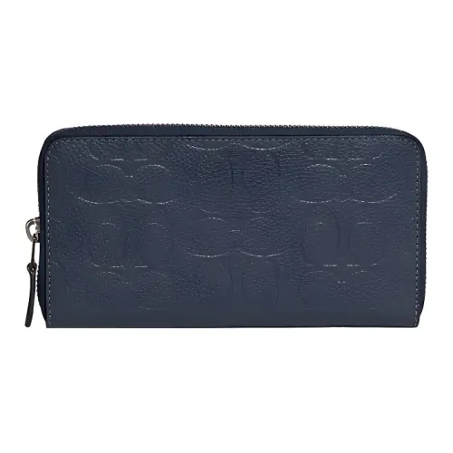 COACH Аккордеонный кошелек из коровьей кожи женский темно-синий