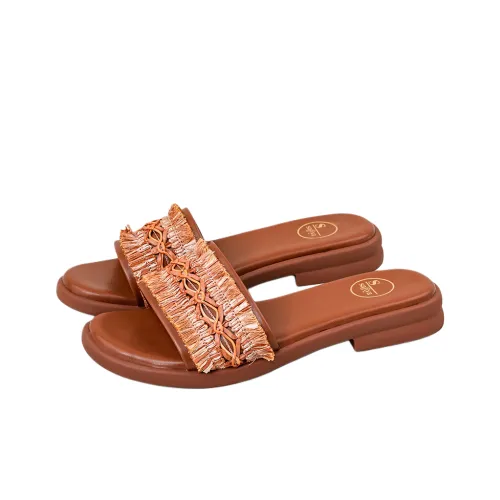 Safiya Резина Slippers Без Звука Женские Коричневые