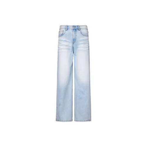 98SQUID Джинсы унисекс ледниково-голубого цвета