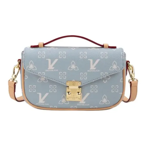 Monna Lisa Коровья кожа Конверт Сумка Сумка через плечо Сумка среднего размера Женская Ледниково-голубая