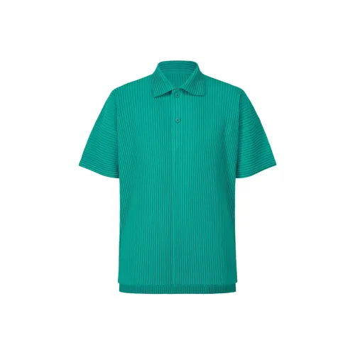 Homme Plissé Issey Miyake Павлиний зеленый Мужская рубашка polo