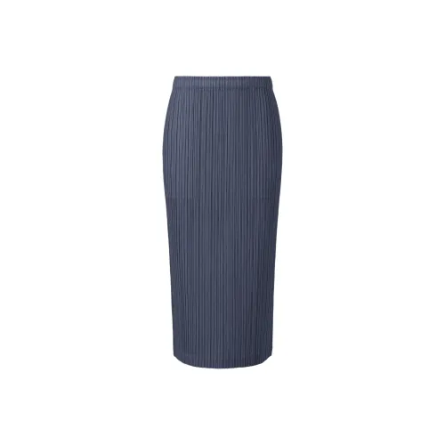 PLEATS PLEASE ISSEY MIYAKE Повседневный Длинный Юбка Женская Морской Синий