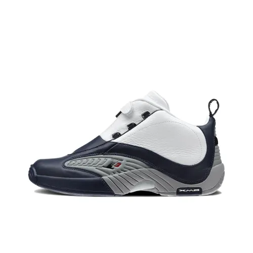 REEBOK Answer4 Амортизация Износостойкий MID Топ Повседневная обувь Мужская Белый Синий