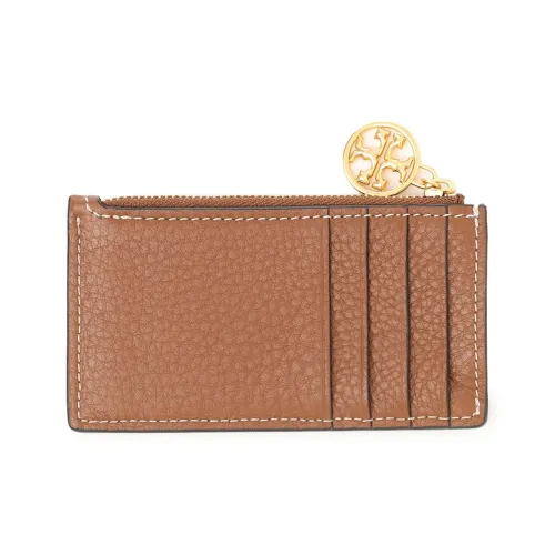 TORY BURCH Miller Pebble Кожа Кошелек Держатель для карт Стандартный Женский Светлый Чай