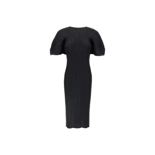 PLEATS PLEASE ISSEY MIYAKE Короткий рукав Платье Женское Черное