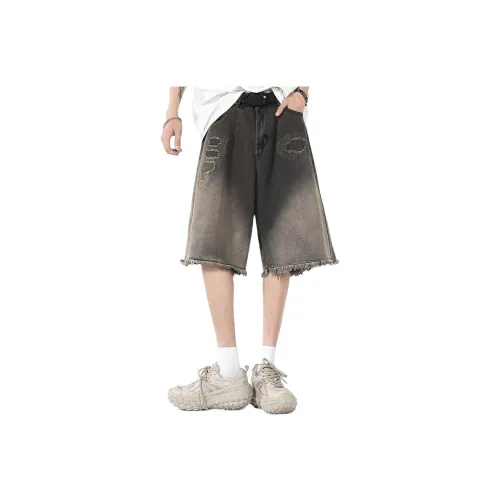 KVIV Черные Мужские Джинсовые Шорты