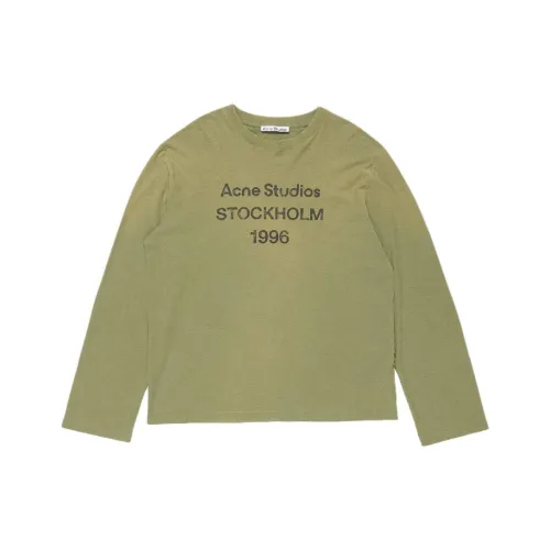 ACNE STUDIOS Оливково-зеленая унисекс футболка