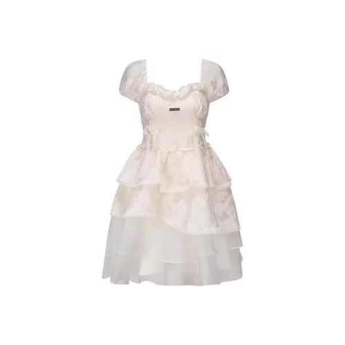 YICHEN Короткое платье с короткими рукавами женское