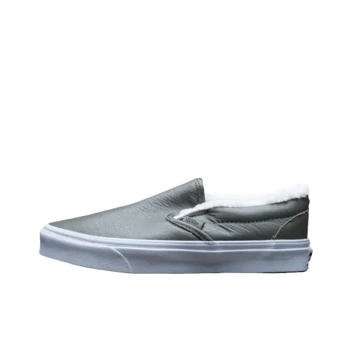 Vans CLASSIC Slip-On Устойчивые к истиранию Низкие Кроссовки для скейтбординга Унисекс Серые