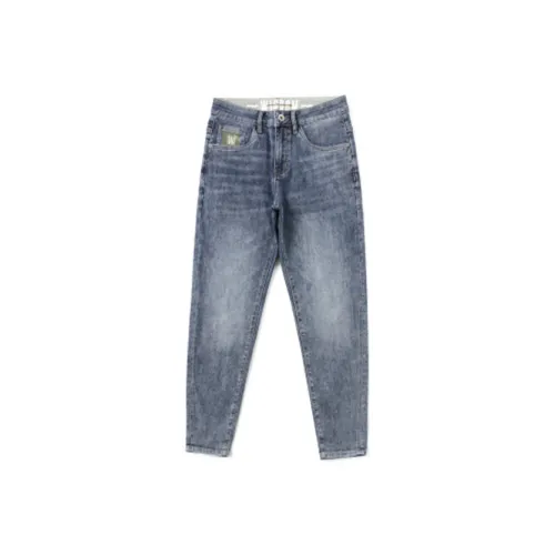 MH Синий Серый Мужские Джинсы