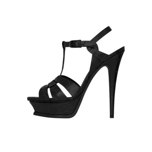 SAINT LAURENT TRIBUTE One Ремешок Сандалии 14,4CM Женские Черные