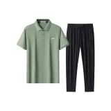 Комплект одежды (Зеленый топ + Черные штаны)