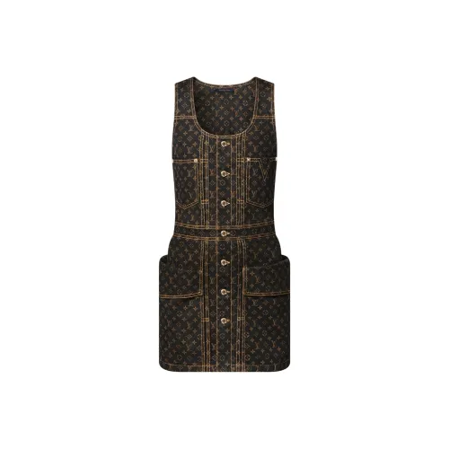 LOUIS VUITTON Без рукавов Платье Женское Коричневое