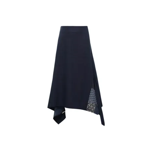 LI NING 1990 Blue series Повседневный Длинный Юбка Женские Темно-ирисовый синий