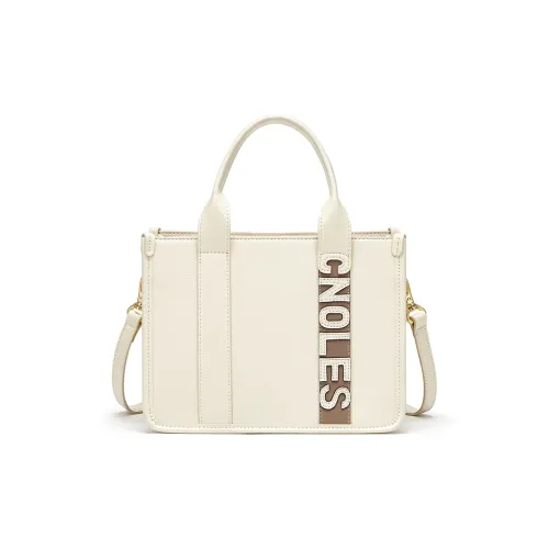CNOLES Коровья кожа Сумка Большая Женская Кремово-белая