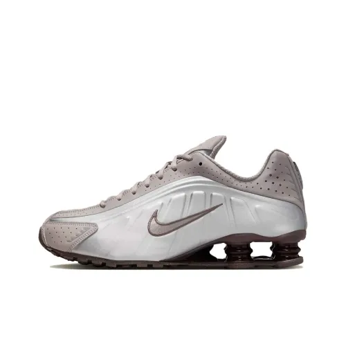 Nike Shox R4 Slip-resistant Abrasion-resistant Low-top Беговые кроссовки Мужские Silver Gray