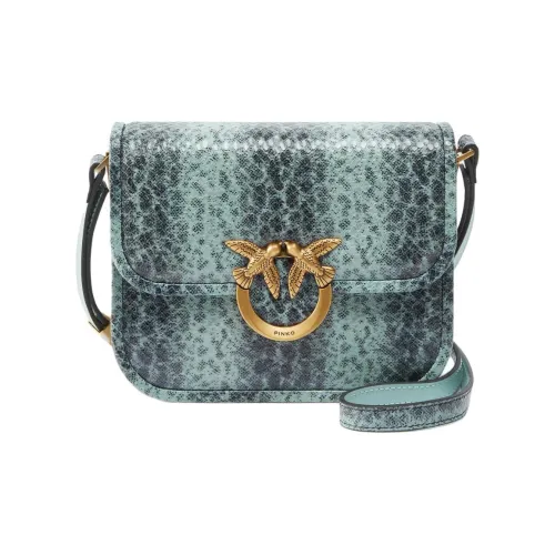 PINKO Love Series Телячья кожа Сумка на плечо Мини Женские Бирюзовый Сине-зеленый
