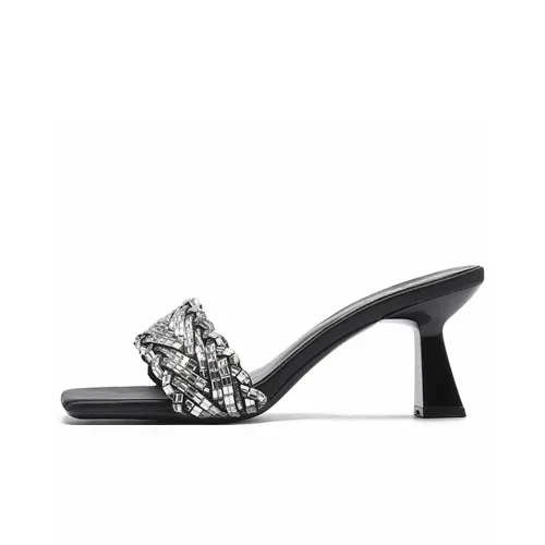 Lan Miao Резиновая подошва противоскользящие устойчивые к истиранию слипоны женские черный