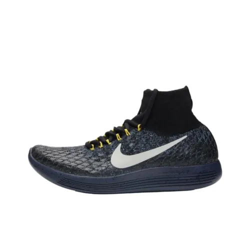 Nike LunarEpic Flyknit High Топ Беговые кроссовки Унисекс Черный