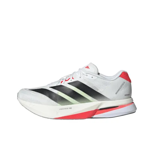 Adidas Adizero Boston 13 Амортизация Износостойкий Низкий Топ Беговые кроссовки Мужские Белые