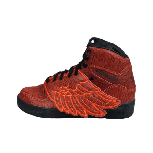 Adidas Originals JS Jeremy Scott Wings Slip-resistant Abrasion-resistant High Top Skateboard Shoes Women's Red Adidas Originals JS Jeremy Scott Wings Противоскользящие устойчивые к истиранию высокие топы кроссовки для скейтбординга женские красные