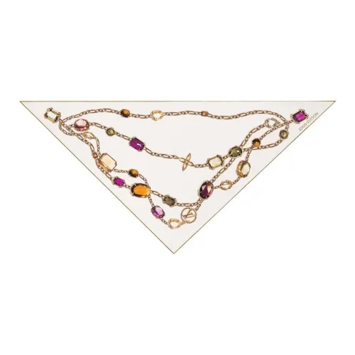 LOUIS VUITTON Шелковые шарфы Женские Белый