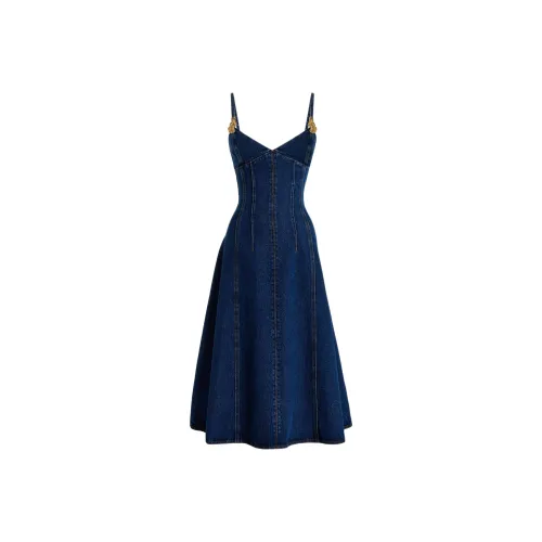 Oscar De La Renta SS24 Slip Платье Женское Синее