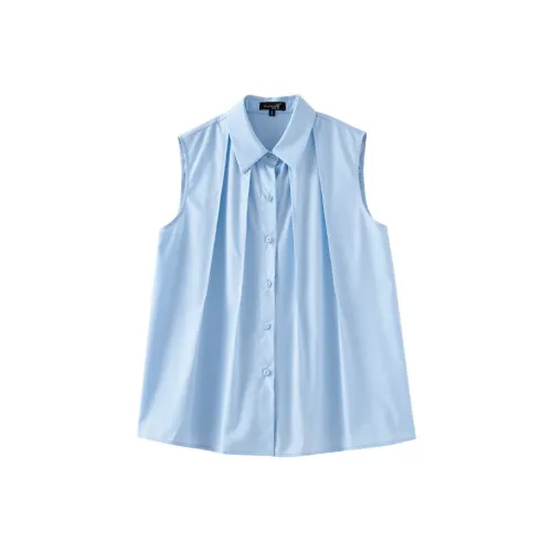 OUNIXUE Синие Женские Рубашки