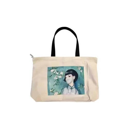 COIN QIAN Canvas Tote Bag Shopping Bag Shoulder Bag Crossbody Bag Large Women's Floral Tears
