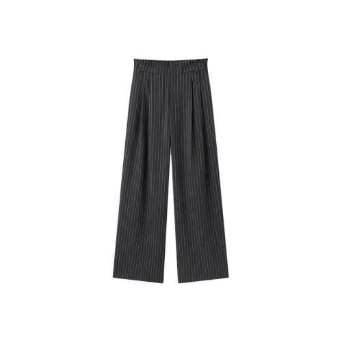 PEACEBIRD Черно-белые полосы Женские Повседневные Брюки