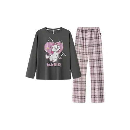 Gongdie Мари Кошка Клетчатый Одежда Комплекты Женские Пижамные комплекты