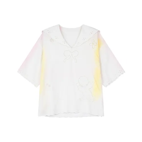 UOOYAA Экрю Женские Рубашки