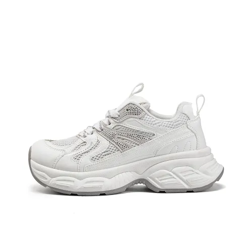 La Chapelle Амортизация Износостойкие Низкие Топ Кроссовки с Толстой Подошвой Женские Белые