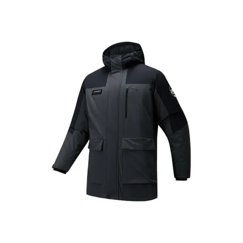 ANTA Variety Тренировки Коллекция Пуховик Мужской Дымчатый Серый Черный Основной Черный