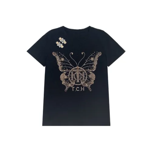 TCH Черные Женские Рубашки T