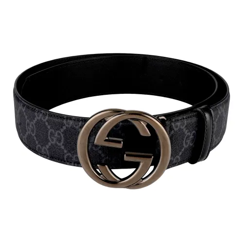 GUCCI Кожаные ремни Мужской Черный Ширина 4CM