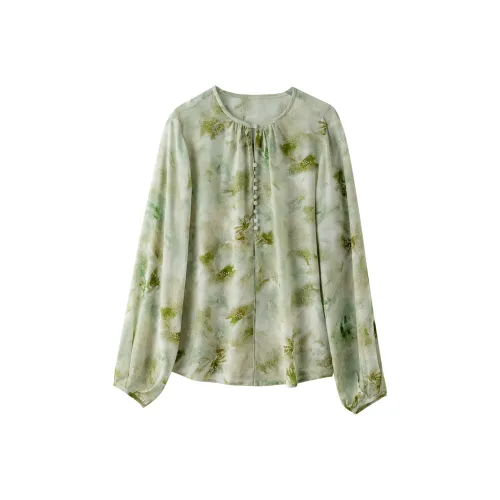 ZHEXI Зеленые Женские Рубашки