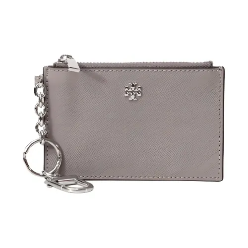 TORY BURCH Emerson Кожа Монетница Кошелек Кошелек Держатель для карт Маленький Женский Серый