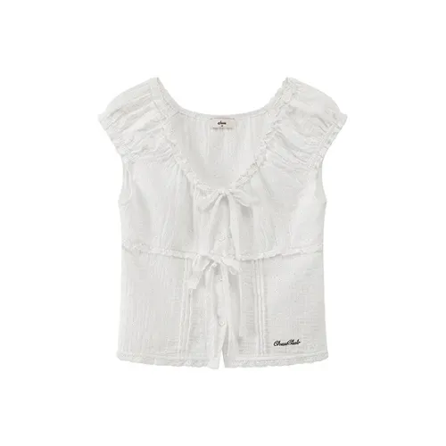 CHUU Белые Женские Шифоновые Рубашки