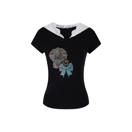 TCH Черные Женские Рубашки T