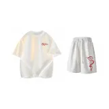 Комплект одежды [Белая (Красная) футболка + Светло-серые (Красные) шорты]