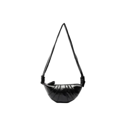 Three Blessings ПУ (полиуретан) Круассан Сумка через плечо Средняя Женская Черная Айвори Белая