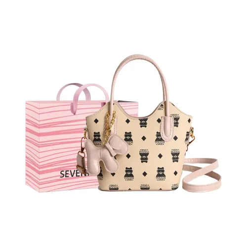 SEVENMOONS ПУ (полиуретан) Одно плечо Сумка Женская Экрю Черный Хаки