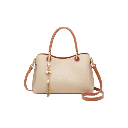 ZOOLER Сумка из натуральной коровьей кожи женская молочно-чайного цвета