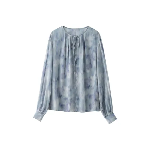 ZHEXI Blue Women's Shirts ZHEXI Синий Женские Рубашки